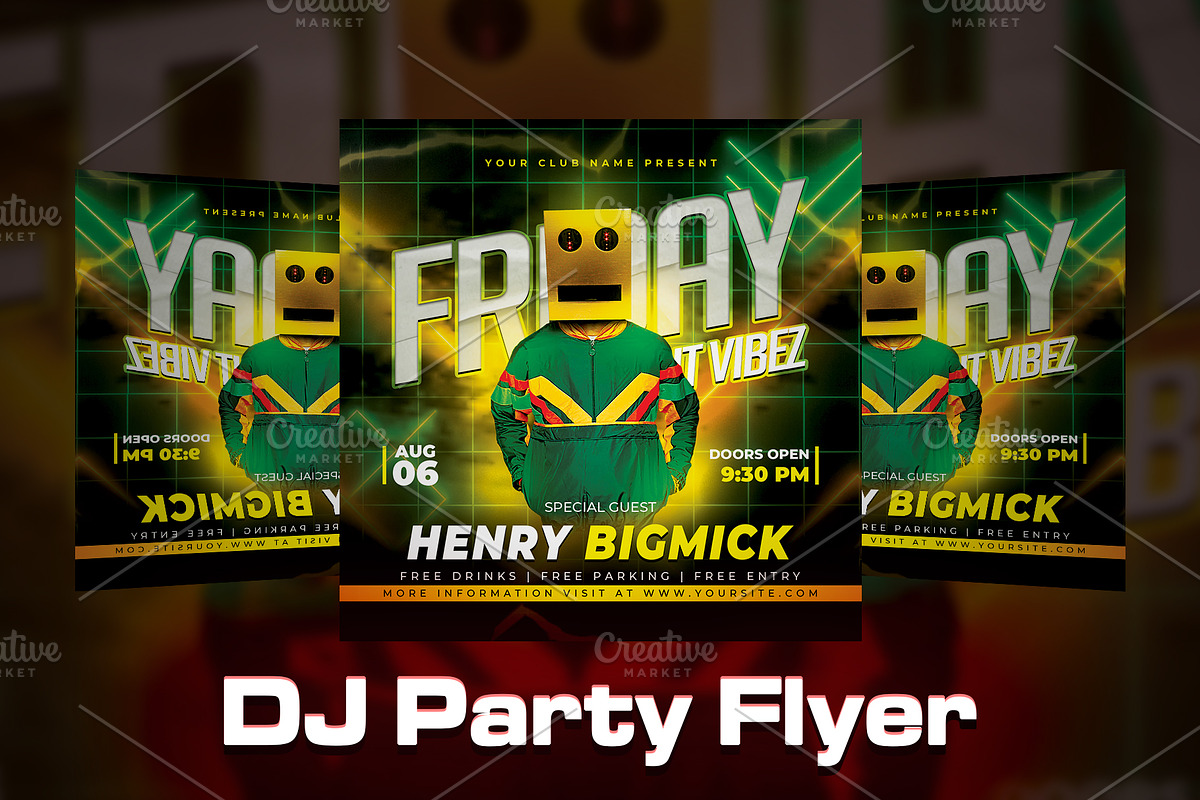 Night Club - DJ Party Flyer Template, a Flyer Template by HasnainGFX (Photo 1 of 2)
