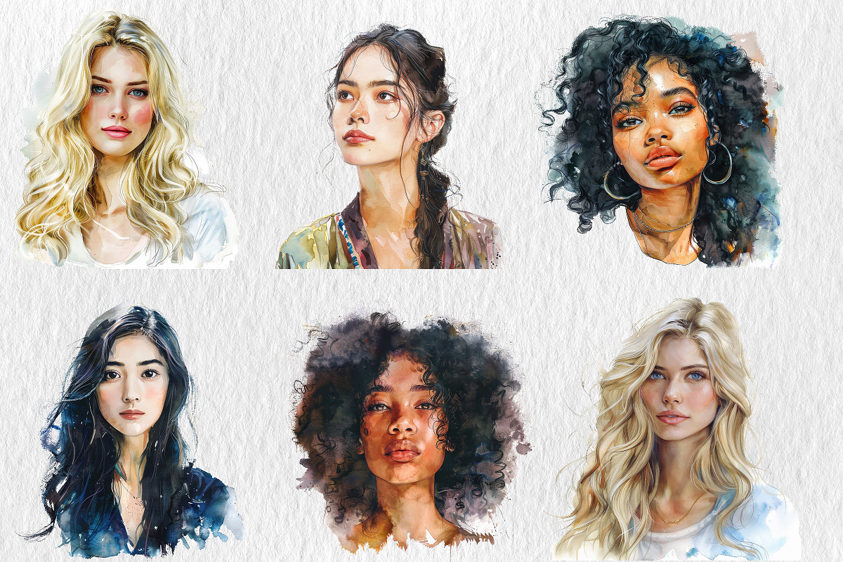 Watercolor women portraits, a Graphic by Norse Studio (Photo 2 of 3)