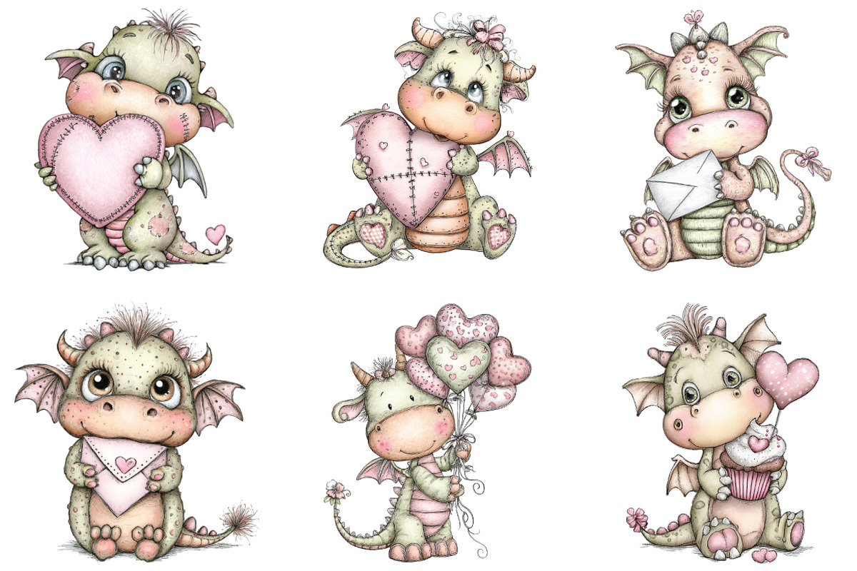 Whimsical Valentine Baby Dragon PNG, a Graphic by CraftArtStudio (Photo 3 of 6)