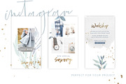 CANVA Watercolor Instagram Pack, a Social Media Template by Eviory (Thumbnail 4 of 10)