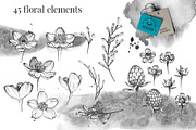 Black Ink Flowers and Watercolor, an Illustration by WBS Design (Thumbnail 12 of 26)