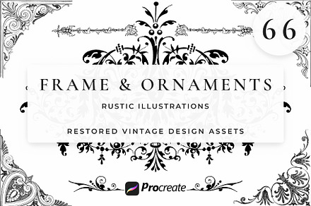 Procreate Frames & Ornaments brushes, a Brush Add-On by AW Studios