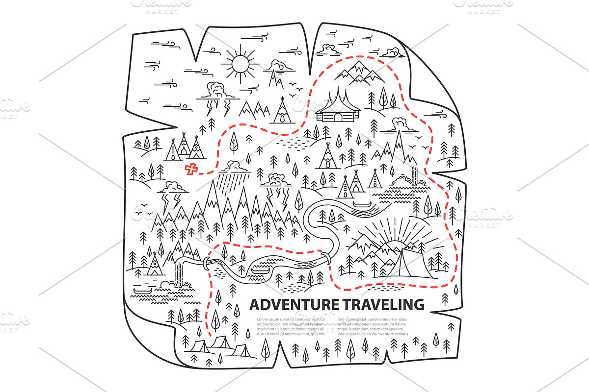 Hiking map, an Illustration by IvanFet