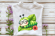 Watercolor Cute Caterpillar Clipart, a Seasonal Illustration by Rose Art (Thumbnail 4 of 7)