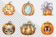 Spooky Halloween Pumpkin  Clipart Bu, an Illustration by SVGArt (Thumbnail 2 of 8)