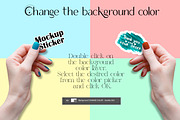 Woman hand Sticker Mockup., a Print Template by MockupMarket (Thumbnail 4 of 8)