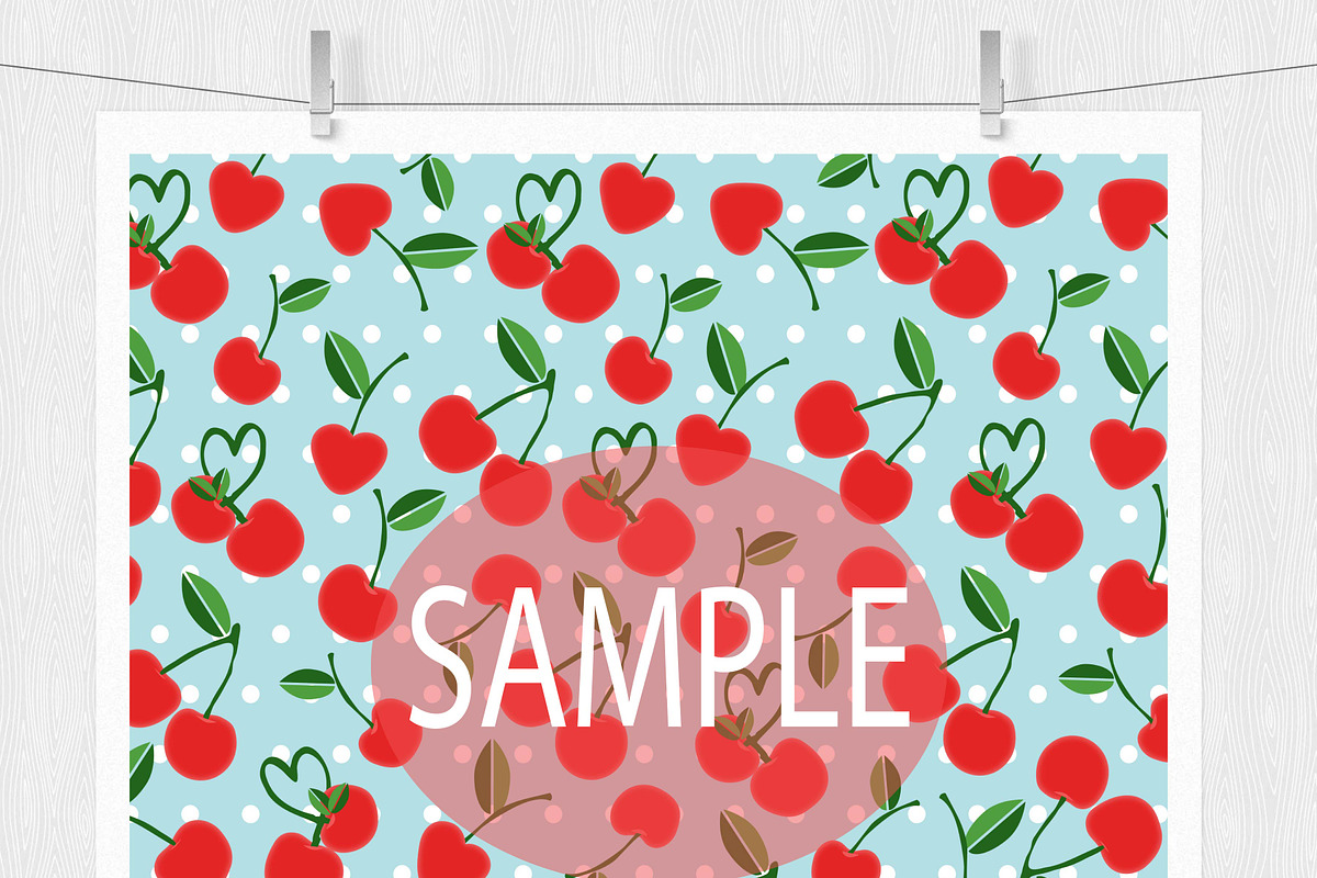 Cherry Digital Paper - Cottage Chic, a Pattern Graphic by Leska's Digitals (Photo 5 of 5)