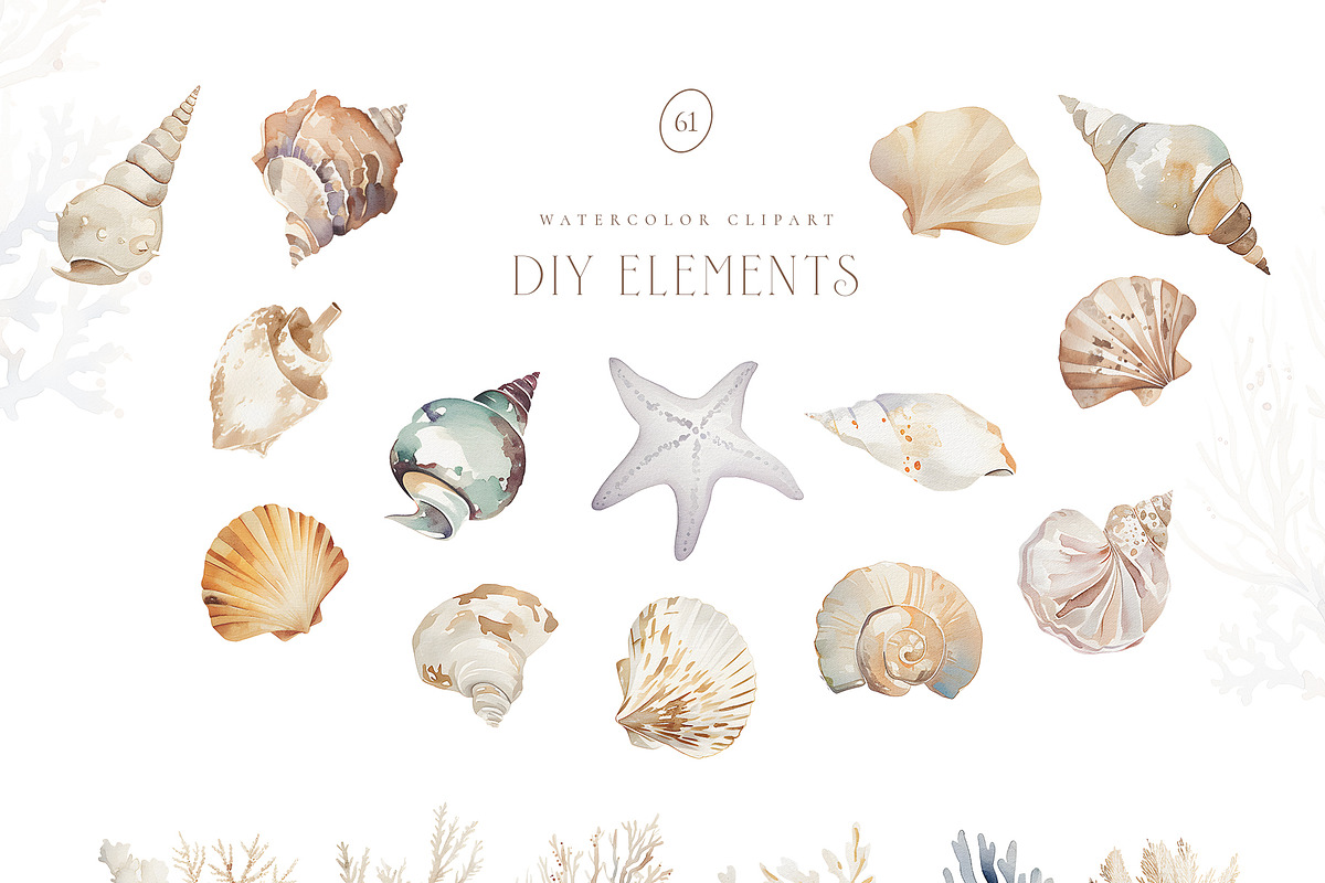 Watercolor bohemian underwater, a Seasonal Illustration by MariGraphic boutique (Photo 8 of 8)