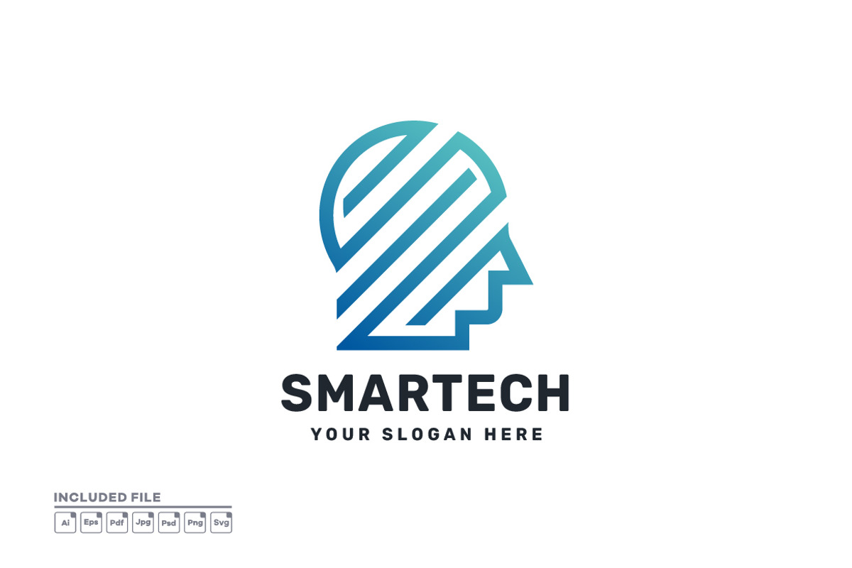 Abstract Smart Head Technology Logo, a Branding & Logo Template by yuanesei