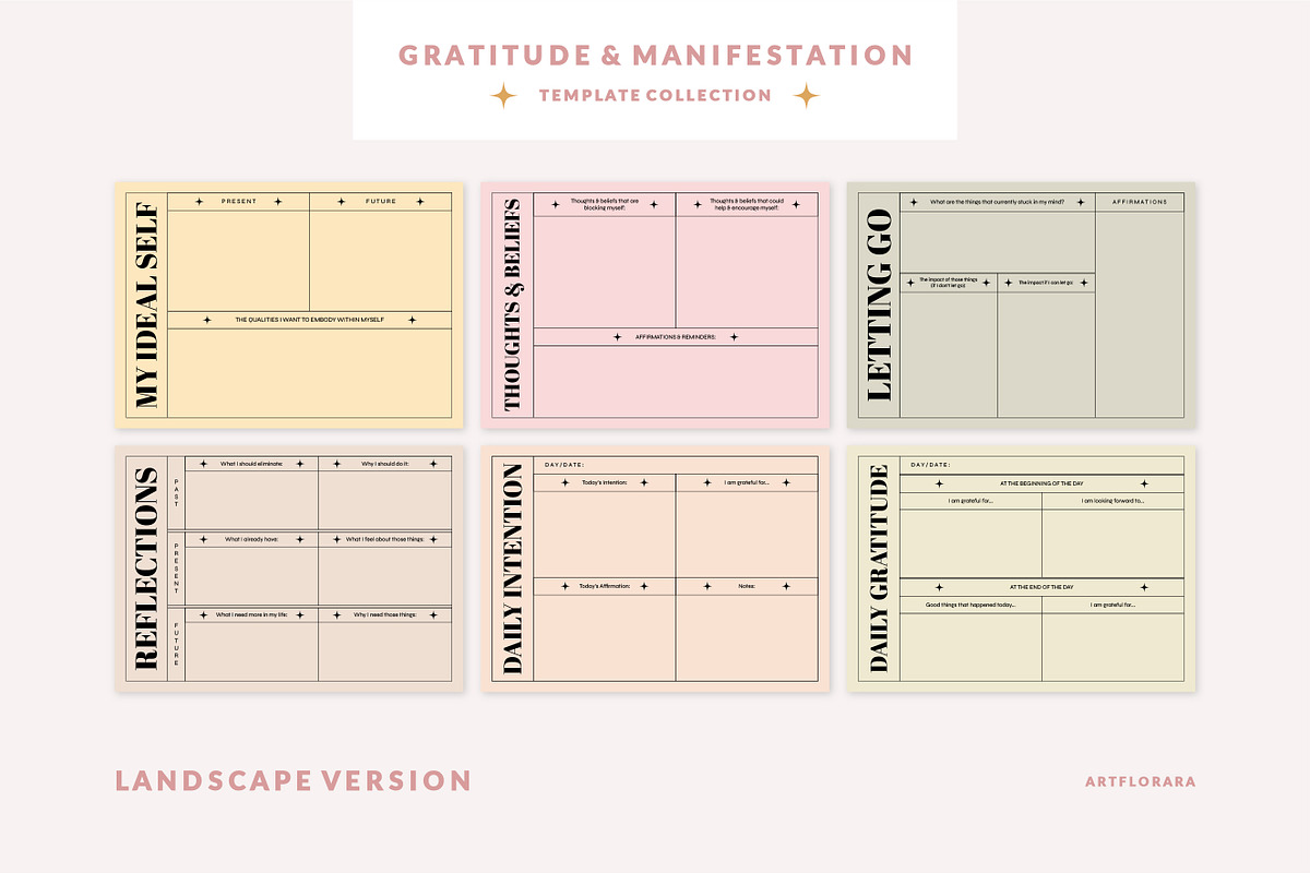 Gratitude & Manifestation Planners, a Stationery Template by Artflorara (Photo 6 of 8)