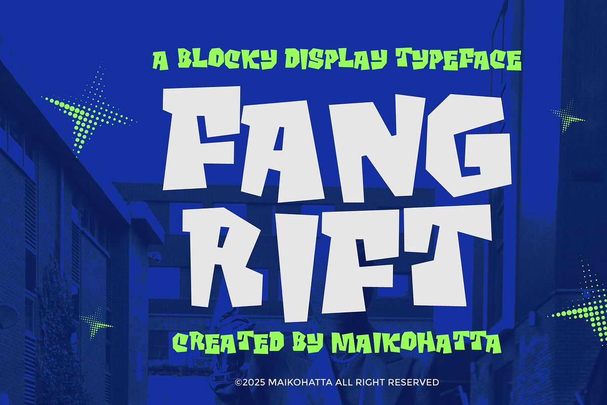 Fang Rift – Bold Blocky Display Font, a Handwritten Font by MaikoHatta (Photo 1 of 8)