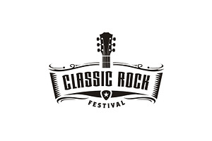 Classic Rock Country Guitar Logo