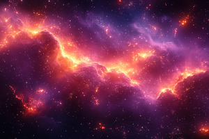 Vibrant cosmic clouds illuminated by, a Photo by Tanuart