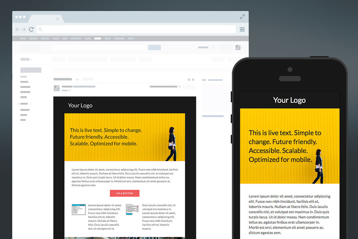 Hybrid Responsive Email Template, an Email Template by Ted Goas (Photo 2 of 2)