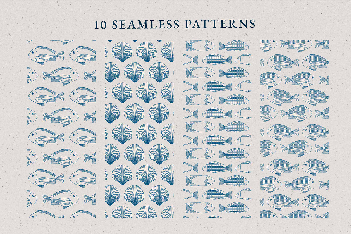 Blue Fishes, a Pattern Graphic by Anatartan Design (Photo 6 of 7)