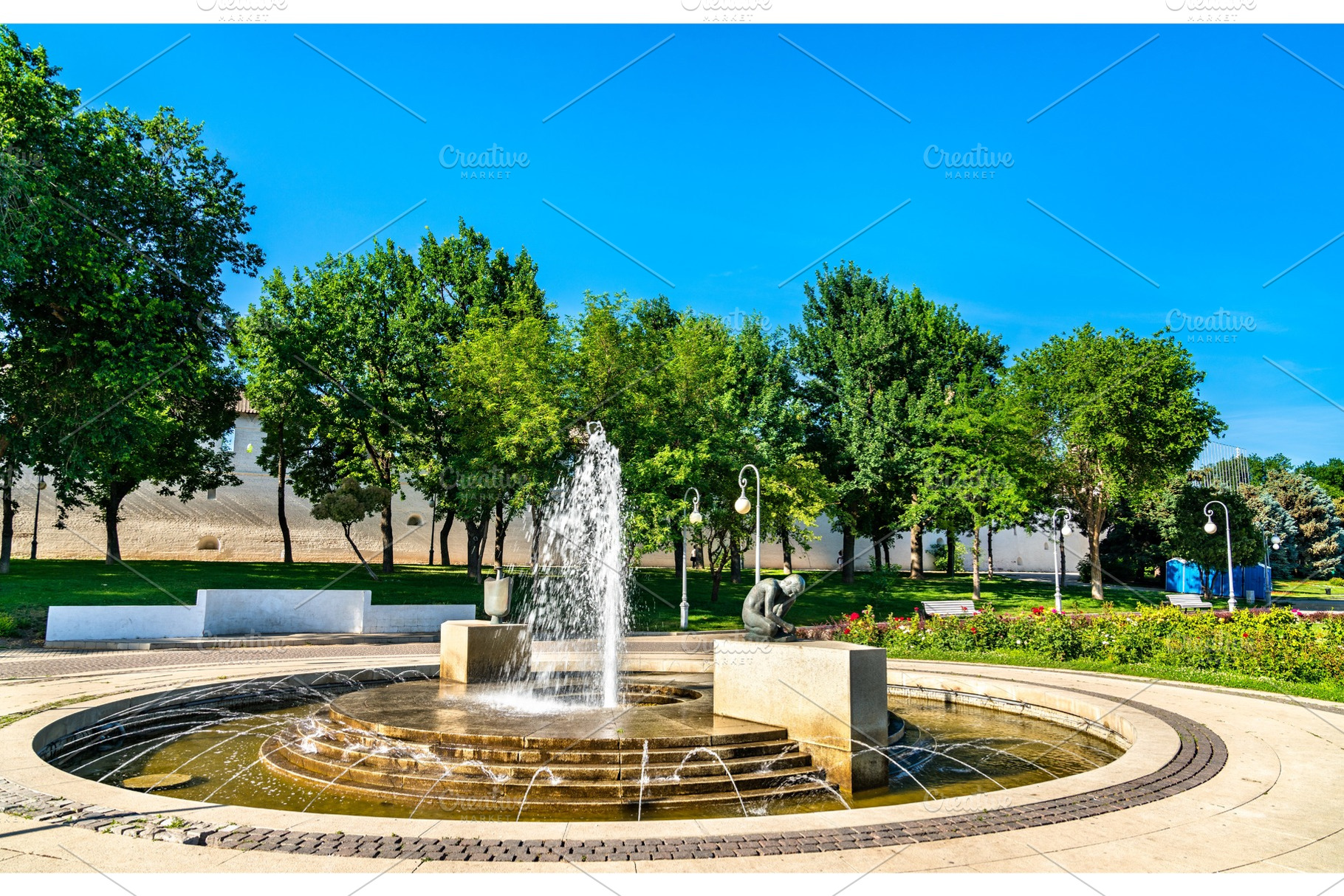 Fountain in the centre of astrakhan stock photo containing astrakhan and, an Architecture Photo by Leonid Andronov