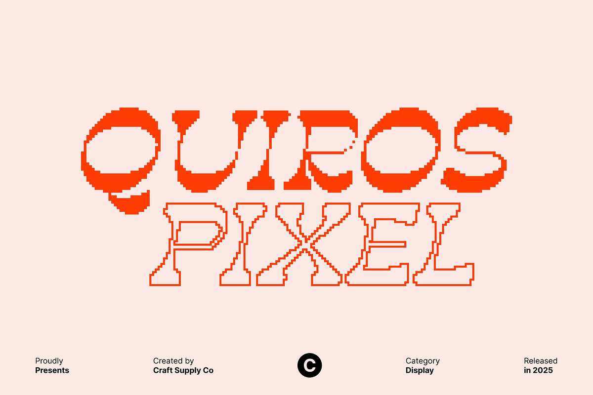 Quiros Pixel, a Serif Font by Craft Supply Co. (Photo 1 of 8)