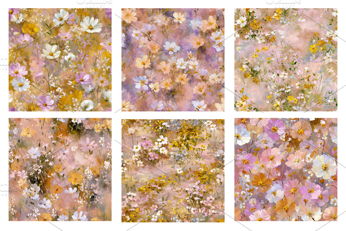 Impressionist Floral 24 Patterns Set, a Pattern Graphic by LoveDesignShop (Photo 3 of 11)