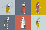 Dance of Death Skeletons set, a Decorative Illustration by kaer_shop (Thumbnail 2 of 6)