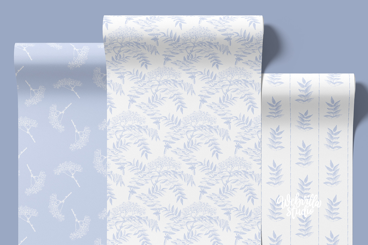 Light Blue Wildflower Wallpapers, a Wallpaper Graphic by Bloomart Studio (Photo 2 of 6)
