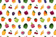 Cute funny fruits set + backgrounds, a Food Illustration by PaperTrident (Thumbnail 8 of 8)