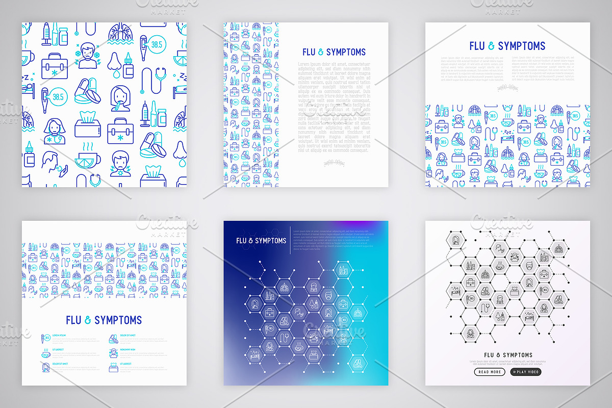 Flu Symptoms Icons Set 30 Templates, an Outline Icon by Alex Blogoodf (Photo 6 of 10)