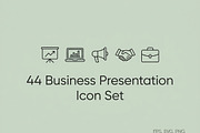 44 Business Presentation Icons, an Outline Icon by adenpinkstore (Thumbnail 1 of 14)