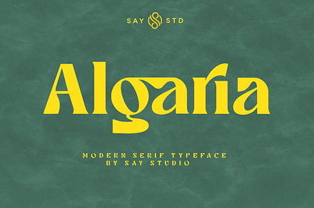 Algaria - Modern Serif Font, a Serif Font by Say Studio