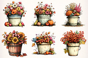 Harvest Bucket Watercolor Clipart, a Transportation Illustration by Digital Artistic99 (Thumbnail 2 of 10)