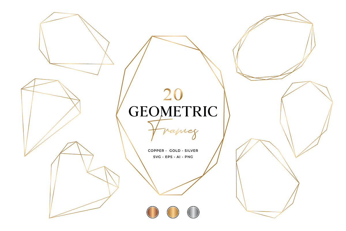 20 Geometric Frames, a Decorative Illustration by ChicGraphix (Photo 1 of 5)
