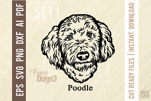 Poodle - Funny Dog - Cut SVG Stencil