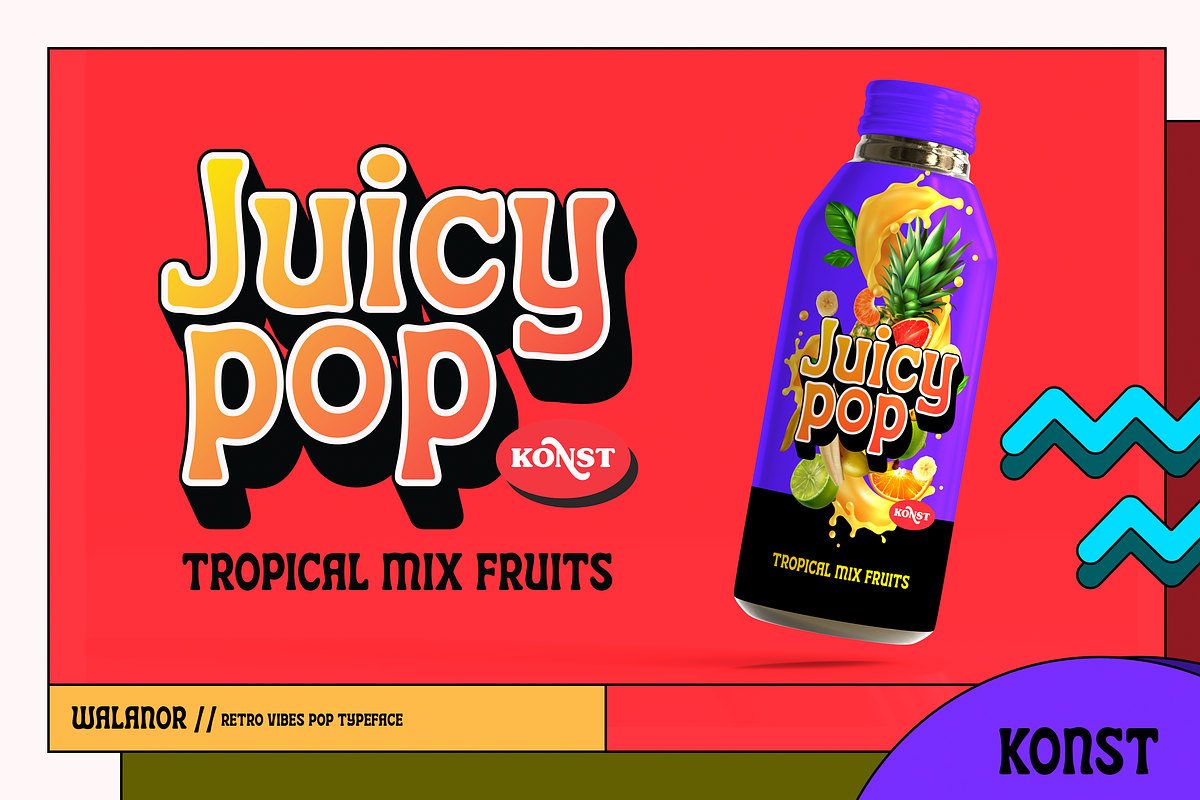 Walanor - Vintage Retro Pop Fonts, a Font by Konstantine Studio (Photo 6 of 12)