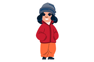 Smiling girl wearing winter clothes, an Object Illustration by pikepicture