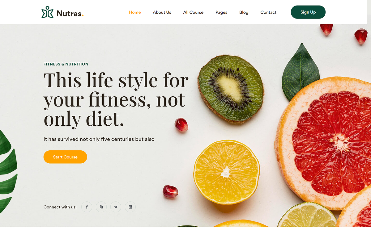 Fitness & Nutrition HTML5 Template, a Bootstrap Template by HasThemes (Photo 2 of 3)