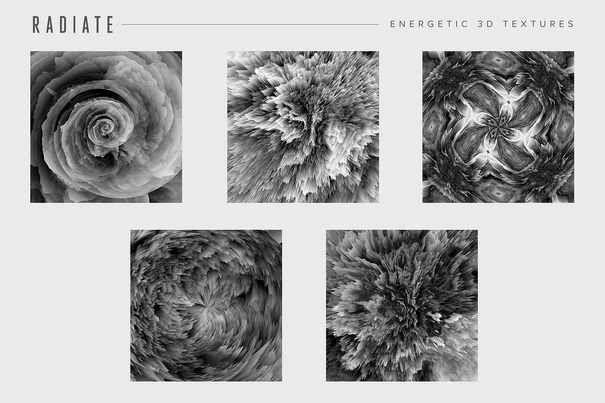 Radiate: Energetic 3D Textures, a Texture Graphic by Chroma Supply