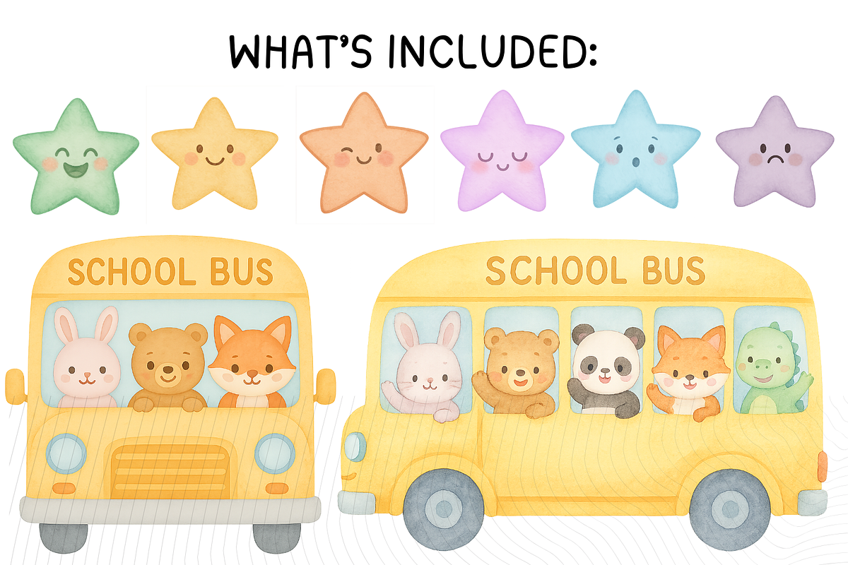 Back to School Kawaii Clipart, an Illustration by PassionPNGcreation (Photo 3 of 8)