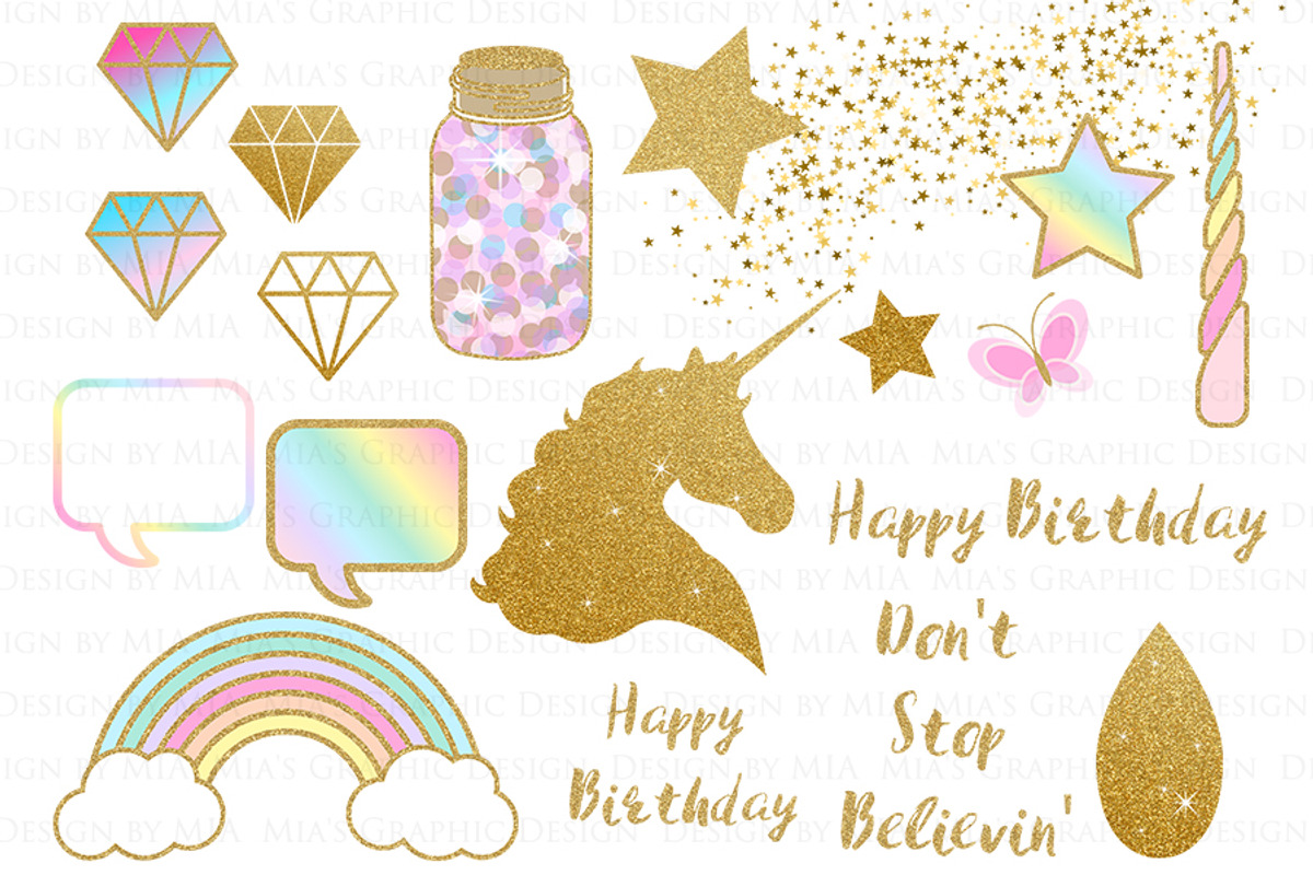 Magical Unicorns, Einhorn, Gold, an Illustration by Mia's Graphic Design (Photo 7 of 11)