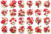 Whimsical Summer Flowers Clipart, an Illustration by Craft Nest (Thumbnail 6 of 12)