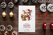 Christmas mouse, Watercolour, PNG., an Animal Illustration by KENO Mascots (Thumbnail 7 of 8)