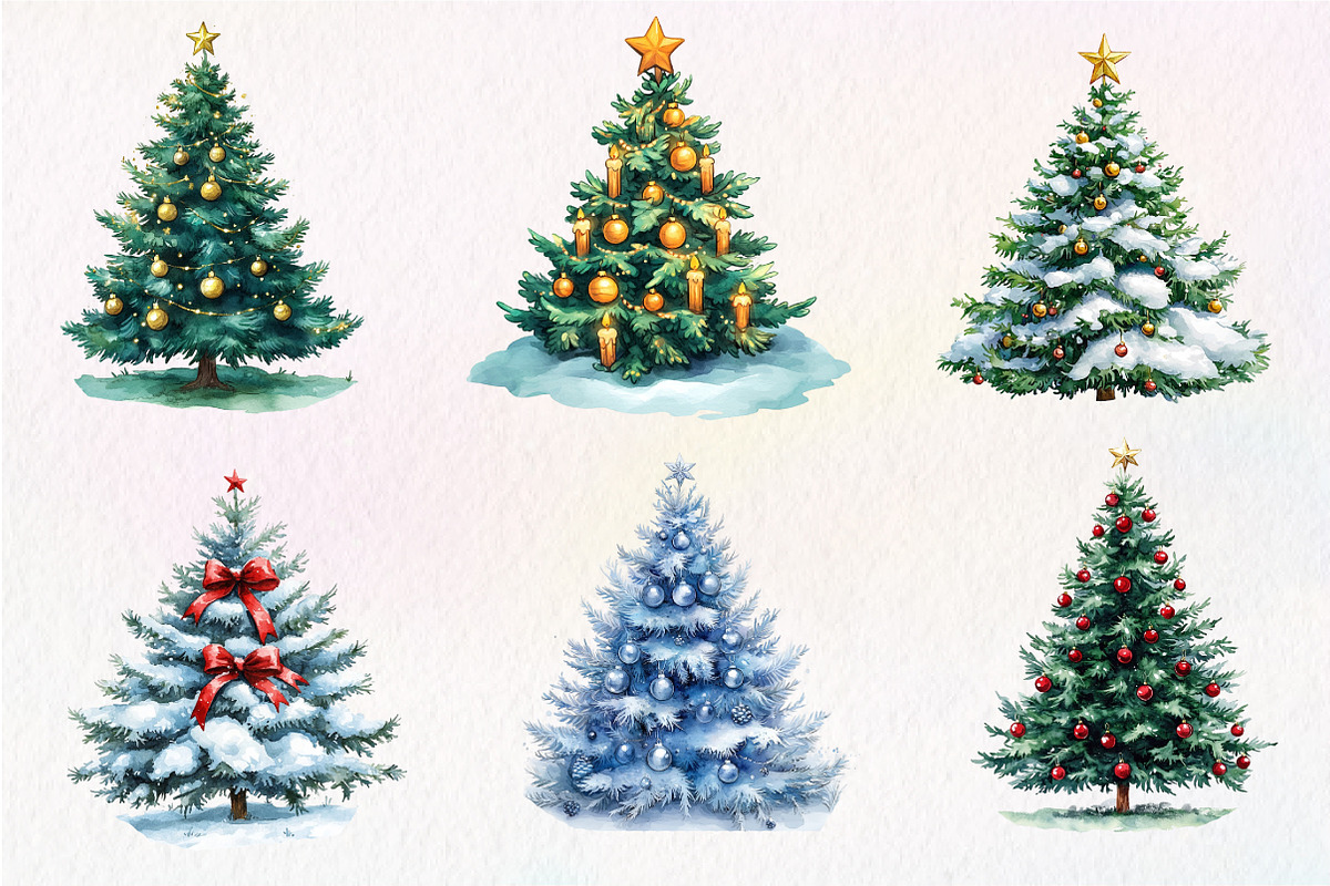 Christmas Tree Clipart PNG, an Illustration by Dream Creation (Photo 6 of 7)