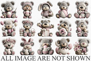 Whimsical Easter Teddy Bear Clipart, a Seasonal Illustration by Canvas Craft (Thumbnail 3 of 7)