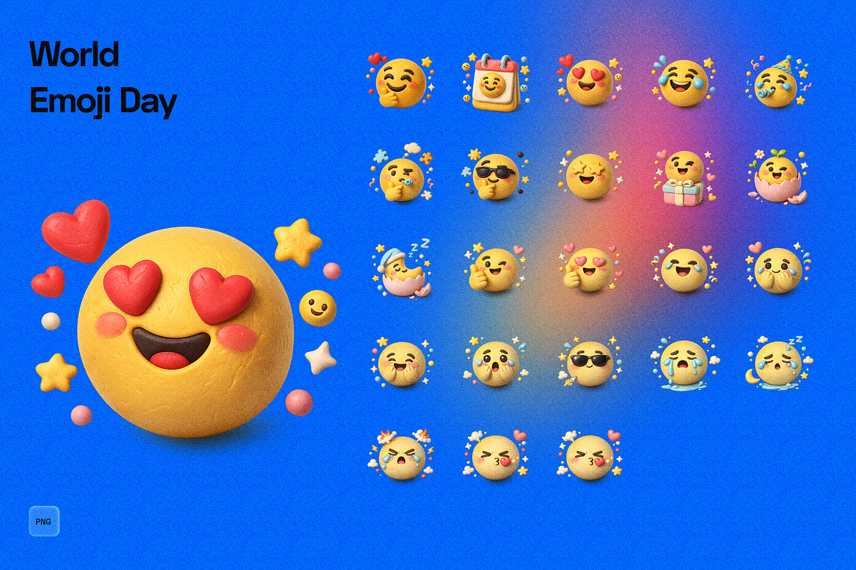 3D World Emoji Day, an Object Graphic by Pengedar Seni (Photo 2 of 3)