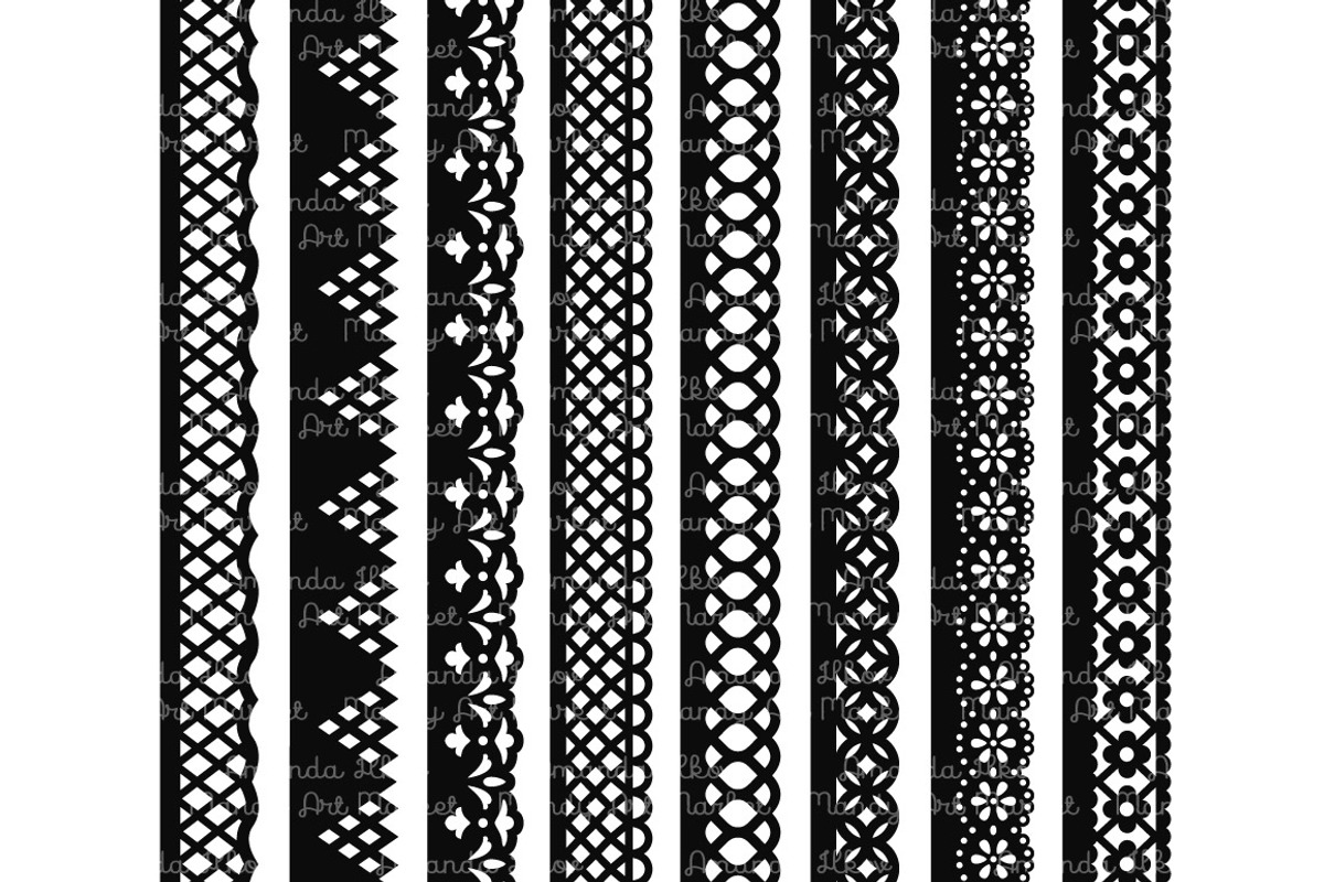 Black Vector Lace Borders, an Illustration by Amanda Ilkov (Photo 2 of 5)
