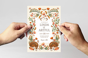 Autumn Fall Wedding Card Flyer