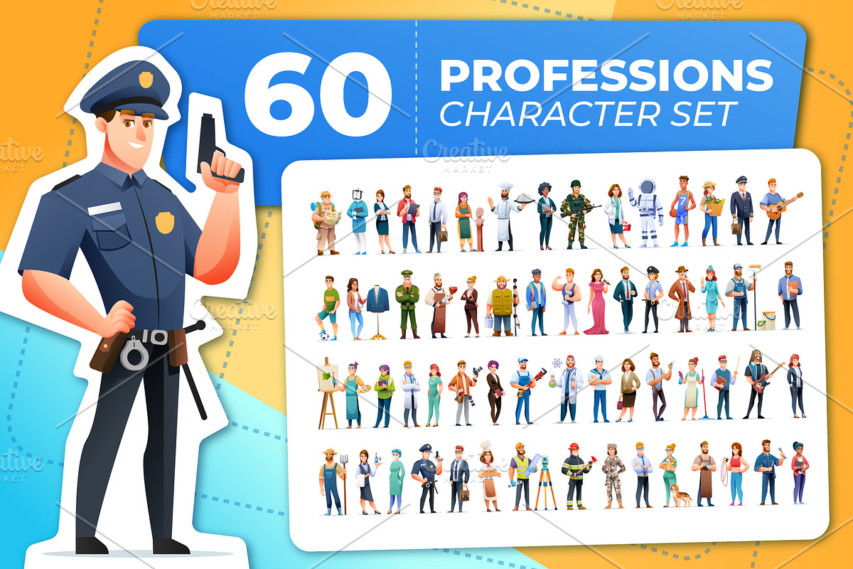 60 Profession Characters, a Person Illustration by YG Studio (Photo 1 of 5)