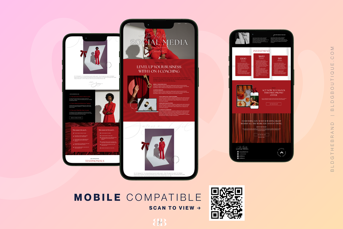 Bold Red Canva Coaching Website, a Landing Page Template by BLDGtheBoutique (Photo 7 of 9)