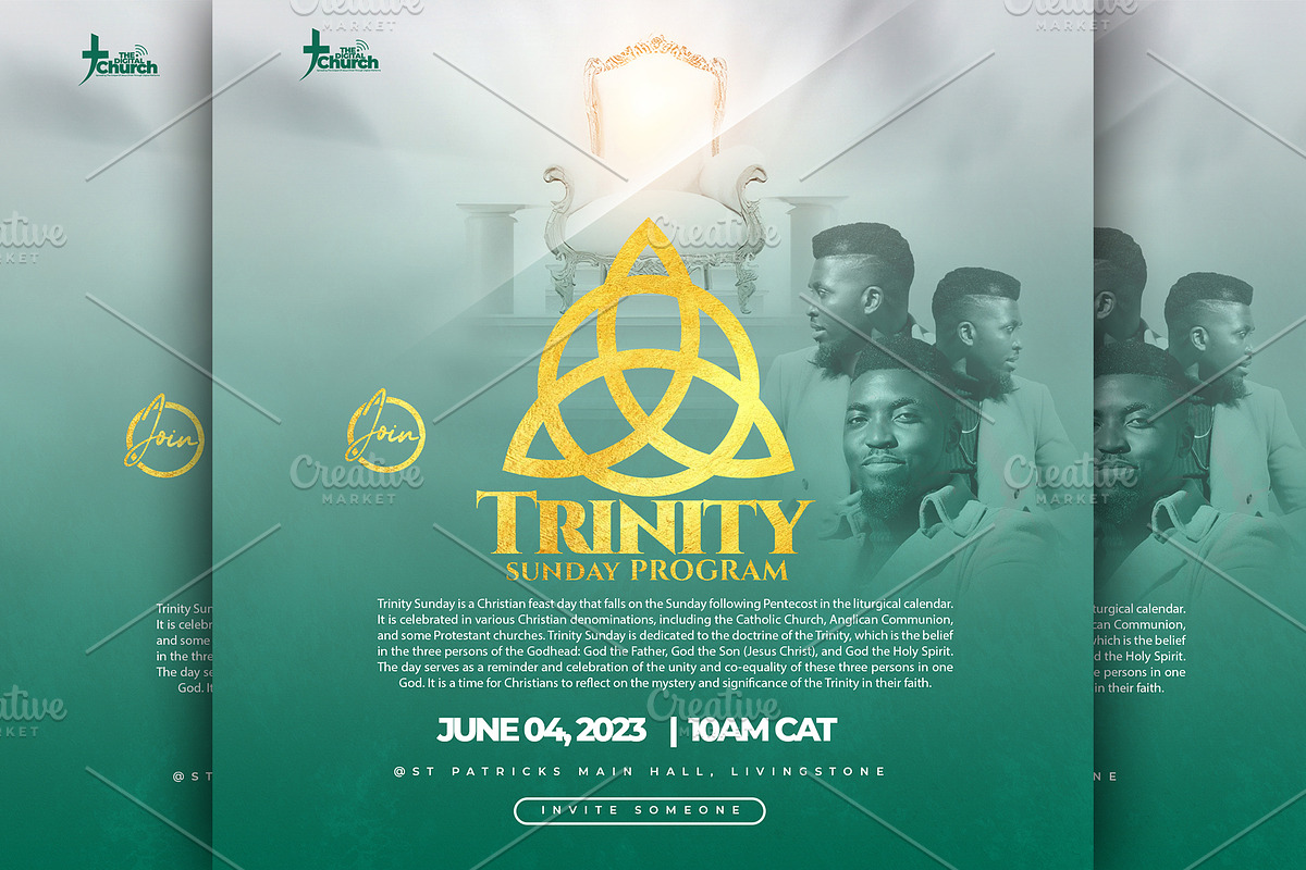 Trinity Sunday flyer template