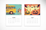 Retro Illustrated Wall Calendar 26, a Print Template by McLittle Stock (Thumbnail 6 of 9)