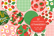 Strawberry. 12 seamless patterns, a Pattern Graphic by Nadia Grapes (Thumbnail 1 of 6)