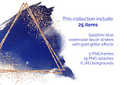 Sapphire & Gold abstract clipart, a Texture Graphic by My Wondercolor (Thumbnail 3 of 7)